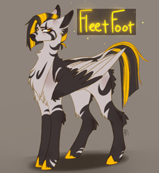 Size: 1100x1200 | Tagged: safe, artist:animatorfun, oc, oc only, hybrid, pony, fluffy, reference sheet, solo, two toned wings, wings, zebra pegasus