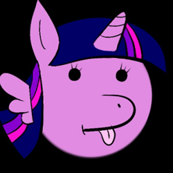 Size: 364x364 | Tagged: safe, artist:flaxen's art corner, derpibooru import, twilight sparkle, twilight sparkle (alicorn), alicorn, black background, cute, goofy, random, simple background, solo, tongue out