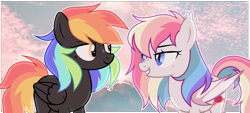 Size: 2444x1100 | Tagged: safe, artist:rerorir, oc, oc only, bat pony, pegasus, pony, female, mare