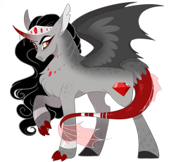 Size: 2700x2500 | Tagged: safe, artist:gigason, oc, alicorn, hybrid, high res, interspecies offspring, magical gay spawn, offspring, parent:discord, parent:king sombra, parents:sombracord, simple background, solo, transparent background