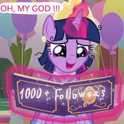 Size: 700x700 | Tagged: safe, derpibooru import, edit, edited screencap, screencap, twilight sparkle, twilight sparkle (alicorn), alicorn, the last problem, balloon, book, clothes, coronation dress, cropped, crown, dress, jewelry, regalia, second coronation dress, solo