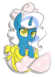 Size: 1024x1428 | Tagged: safe, artist:drpokelover, oc, oc:fleurbelle, alicorn, adorabelle, alicorn oc, bow, chibi, cute, easter, easter egg, female, golden eyes, hair bow, holiday, horn, mare, ribbon, simple background, transparent background, wings