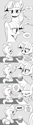 Size: 960x3600 | Tagged: safe, artist:mamatwilightsparkle, derpibooru import, spike, twilight sparkle, dragon, pony, unicorn, angry, annoyed, baby, baby spike, bed, bloodshot eyes, comic, demanding, diaper, food, mama twilight sparkle, monochrome, sick, soup, spoon, tired, tumblr, younger