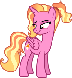 Size: 1280x1379 | Tagged: safe, artist:helenosprime, luster dawn, alicorn, alicornified, female, lustercorn, mare, race swap, simple background, solo, transparent background