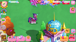 Size: 1280x720 | Tagged: safe, derpibooru import, fluttershy, masked matter-horn, twilight sparkle, pegasus, pony, gameloft, gem, power ponies