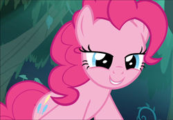 Size: 1350x939 | Tagged: safe, derpibooru import, screencap, pinkie pie, earth pony, pony, the mean 6, cropped, cute, diapinkes, lidded eyes, smiling, smirk, solo