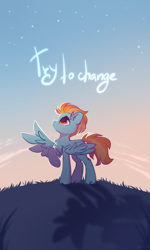 Size: 1200x2000 | Tagged: safe, artist:mirtash, lightning dust, pegasus, pony, backlighting, chest fluff, ear fluff, female, looking up, mare, night, one wing out, outdoors, profile, raised hoof, sky, solo, spread wings, standing, stars, wings