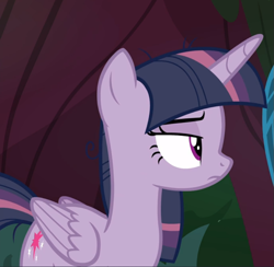 Size: 895x872 | Tagged: safe, screencap, mean twilight sparkle, the mean 6, cropped, lidded eyes, solo, unimpressed