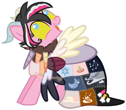 Size: 926x807 | Tagged: safe, artist:skulifuck, oc, oc only, earth pony, pony, fanfic:cupcakes, base used, cutie mark dress, earth pony oc, horn, implied mutilation, insanity, jewelry, necklace, open mouth, simple background, solo, transparent background, wings