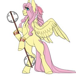 Size: 1024x1024 | Tagged: safe, artist:snowberry, derpibooru import, fluttershy, pegasus, pony, alternate hairstyle, bipedal, crossover, female, final fantasy, final fantasy vii, hoof hold, mare, ponified, sketch, standing