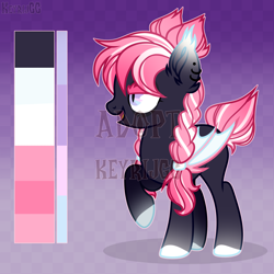 Size: 2000x2000 | Tagged: safe, artist:keyrijgg, oc, bat pony, pony, adoptable, art, auction, pink, reference, simple background, watermark