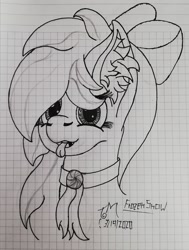 Size: 1616x2134 | Tagged: safe, artist:toli mintdrop, oc, oc:frozen snow, pegasus, pony, graph paper, lineart, lined paper, solo, traditional art