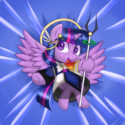 Size: 2000x2000 | Tagged: safe, artist:handgunboi, derpibooru import, twilight sparkle, twilight sparkle (alicorn), alicorn, pony, female, magician, solo, yu-gi-oh!