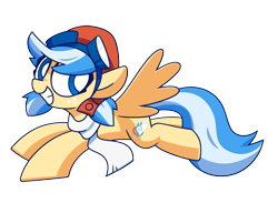 Size: 3900x3000 | Tagged: safe, artist:coaldustthestrange, oc, oc only, oc:easy breezy, pegasus, pony, aviator goggles, aviator hat, clothes, female, flying, freckles, goggles, hat, mare, midair pony fair, pegasus oc, pigtails, scarf, simple background, smiling, solo, spread wings, transparent background, wings
