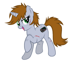 Size: 8368x7209 | Tagged: safe, artist:aborrozakale, oc, oc only, oc:littlepip, pony, unicorn, fallout equestria, absurd resolution, fanfic, fanfic art, female, hooves, horn, mare, open mouth, raised hoof, scar, simple background, solo, transparent background, vector