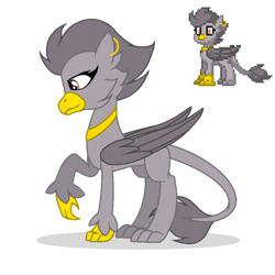 Size: 768x768 | Tagged: safe, artist:tatianabeyzer, oc, oc only, oc:stone wing, griffon, pony, female, pony town, simple background, solo, transparent background