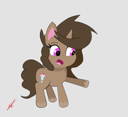 Size: 2536x2320 | Tagged: safe, artist:groomlake, oc, oc:buttercup shake, pony, unicorn, my little pony: pony life, colored, female, friendship, love, mare, open mouth, simple, simple background, solo