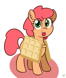 Size: 1345x1585 | Tagged: safe, artist:yakoshi, oc, oc only, oc:wafflecakes, earth pony, :p, cute, female, food, looking at you, mare, simple background, solo, tongue out, waffle, white background