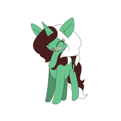 Size: 1000x1000 | Tagged: safe, artist:kaggy009, oc, oc:peppermint pattie (unicorn), pony, unicorn, ask peppermint pattie, blushing, female, mare, solo