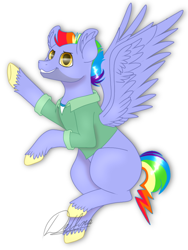 Size: 768x1024 | Tagged: safe, artist:delfinaluther, bow hothoof, pegasus, pony, male, stallion