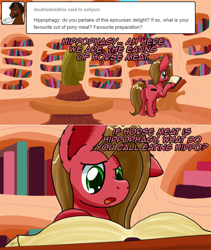 Size: 1162x1376 | Tagged: safe, artist:clouddg, oc, oc:pun, pony, ask, ask pun, book, solo