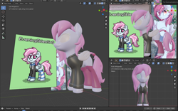 Size: 1538x958 | Tagged: safe, artist:dreaming heart, oc, oc:evening skies, pegasus, 3d, blender, clothes, commission, commission art, model, pegasus oc, wings