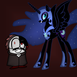 Size: 768x768 | Tagged: safe, derpibooru import, nightmare moon, betrayus, crossover, pac-man