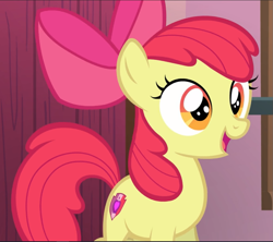 Size: 1061x941 | Tagged: safe, screencap, apple bloom, on your marks, adorabloom, cropped, cute, open mouth, smiling, solo