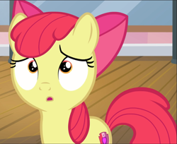 Size: 1153x940 | Tagged: safe, screencap, apple bloom, on your marks, cropped, reaction image, solo