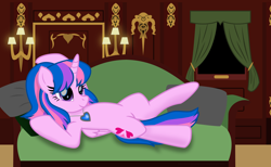 Size: 9750x6005 | Tagged: safe, alternate version, artist:ejlightning007arts, oc, oc only, oc:hsu amity, alicorn, alicorn oc, bedroom, draw me like one of your french girls, heart of the ocean, horn, implied oc:ej, implied shipping, implied tempestlight, no text edit, offscreen character, pose, sofa, solo, titanic, wings