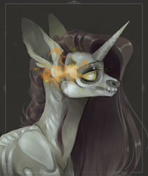 Size: 2700x3200 | Tagged: safe, artist:closed-door-house, oc, oc:aurora nightfall, unicorn, photo, skeletal, solo