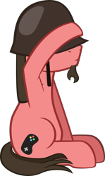 Size: 3061x5139 | Tagged: safe, artist:mrkat7214, oc, oc:ace play, earth pony, pony, coronavirus, helmet, high res, implied death, inkscape, male, rest in peace, rick may, sad, salute, simple background, soldier, solo, stallion, team fortress 2, transparent background, vector