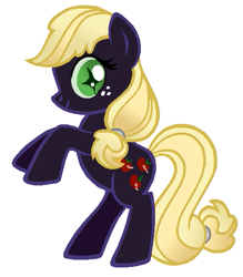 Size: 509x581 | Tagged: safe, artist:rosienature123, derpibooru import, applejack, earth pony, pony, nightmare applejack, nightmarified, solo