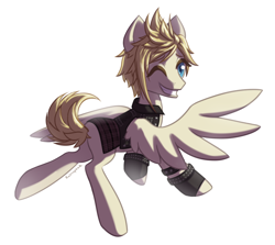 Size: 1010x900 | Tagged: safe, artist:rainspeak, pegasus, pony, final fantasy, final fantasy xv, prompto argentum, solo