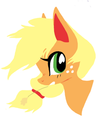 Size: 594x695 | Tagged: safe, artist:sigmapegasi, derpibooru import, applejack, earth pony, pony, bust, cute, female, hatless, jackabetes, lineless, mare, missing accessory, portrait, profile, simple background, solo, straw in mouth, white background