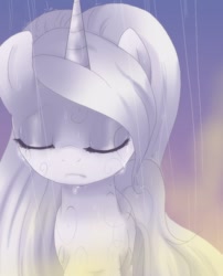 Size: 600x742 | Tagged: safe, artist:loyaldis, princess silver swirl, unicorn, g2, crying, eyes closed, g2 to g4, generation leap