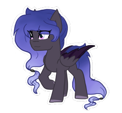 Size: 637x594 | Tagged: safe, artist:alawdulac, oc, oc only, oc:smoke, pegasus, chibi, parent:princess luna, pegasus oc, simple background, solo, transparent background, wings