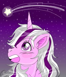 Size: 1841x2131 | Tagged: safe, twilight, pony, unicorn, g1, anime, digital art, night, shooting star