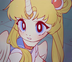 Size: 3500x3000 | Tagged: safe, artist:amo, alicorn, pony, ambiguous facial structure, bilibili source, female, high res, mare, open mouth, ponified, sailor moon, sailor moon redraw meme, serena tsukino, solo, tsukino usagi