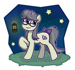 Size: 1061x987 | Tagged: safe, artist:magic horse, oc, oc only, oc:aster vega, unicorn, bow, glasses, night, simple background, stars, tail bow, transparent background