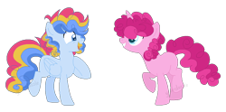 Size: 922x456 | Tagged: safe, artist:yourrdazzle, earth pony, pony, unicorn, female, magical lesbian spawn, mare, offspring, parent:party favor, parent:pinkie pie, parent:rainbow dash, parent:sugar belle, parents:partydash, parents:sugarpie, simple background, transparent background