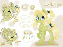 Size: 1024x768 | Tagged: safe, artist:sumcerealchips, oc, oc:centorea, pony, offspring, parent:cheese sandwich, parent:pinkie pie, parents:cheesepie, pigtails, solo