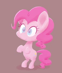 Size: 1676x1994 | Tagged: safe, artist:noupu, derpibooru import, pinkie pie, earth pony, pony, bipedal, cute, diapinkes, female, mare, simple background, smiling, solo