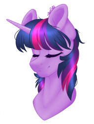 Size: 780x1020 | Tagged: safe, artist:silentwolf-oficial, derpibooru import, twilight sparkle, pony, bust, cute, eyes closed, female, mare, portrait, simple background, solo, transparent background, twiabetes