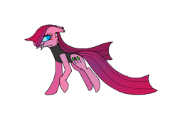 Size: 1702x1156 | Tagged: safe, artist:voltaradragoness, derpibooru import, pinkie pie, earth pony, pony, armor, bevor, chestplate, clothes, cuirass, darkened coat, darkened hair, eyeshadow, fangs, fauld, gorget, jumpsuit, makeup, nightmare pinkie, nightmarified, pauldron, plackart, shoes, simple background, solo, transparent background, venom cake, wavy hair, wavy mane, wavy tail