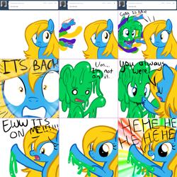 Size: 1924x1924 | Tagged: safe, artist:furrgroup, oc, oc:internet explorer, earth pony, pony, ask internet explorer, boop, browser ponies, female, gak, gak pony, internet explorer, mare, ponified