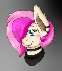 Size: 1103x1261 | Tagged: safe, artist:midnightfire1222, oc, oc:morning bliss, bat pony, pony, commission, cute, simple background, solo, tongue out