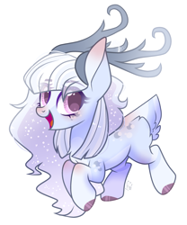 Size: 2337x2809 | Tagged: safe, artist:sugaryicecreammlp, oc, oc:heaven, deer, deer pony, original species, antlers, female, high res, simple background, solo, transparent background