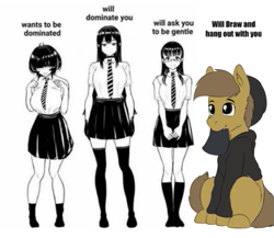 Size: 547x475 | Tagged: safe, artist:almond evergrow, oc, oc:almond evergrow, earth pony, pony, clothes, hoodie, meme