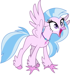 Size: 3000x3238 | Tagged: safe, artist:cloudyglow, silverstream, classical hippogriff, hippogriff, the hearth's warming club, .ai available, cute, diastreamies, female, jewelry, necklace, simple background, solo, transparent background, vector